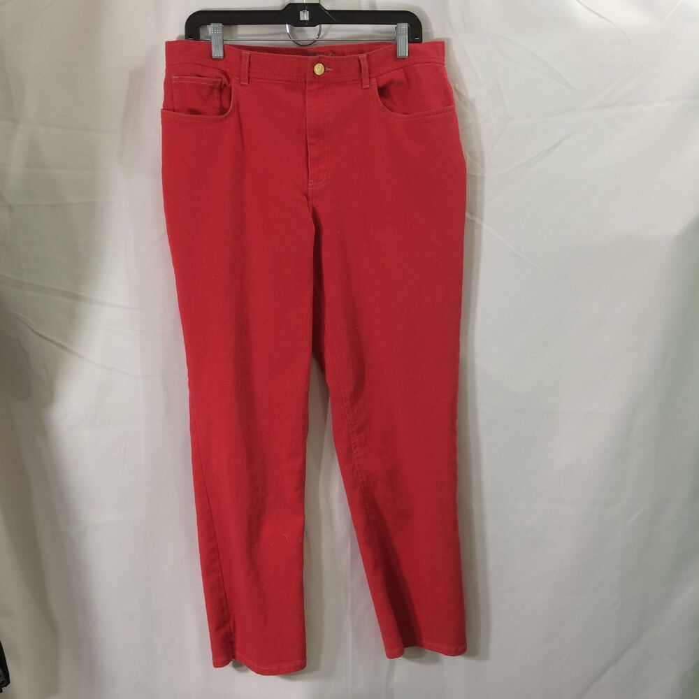 Lauren Jeans Co Vintage True Red Jeans Y2K 14 Cotton Stretch Mid Rise Straight